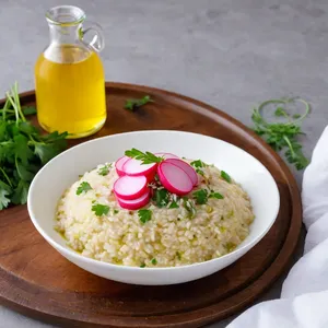 Ризотто с редькой и горчичным маслом
