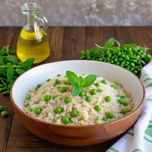Ризотто с зеленым горошком и мятой
