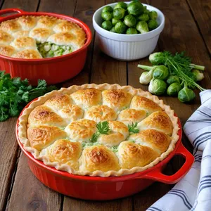 Рыбный пирог с хеком и брюссельской капустой