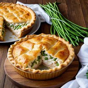 Рыбный пирог с палтусом и стручковой фасолью