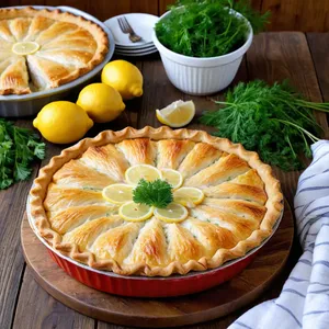 Рыбный пирог с сибасом и лимоном