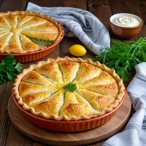 Рыбный пирог с судаком и кабачками