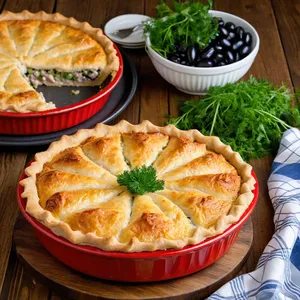 Рыбный пирог с тунцом и оливками
