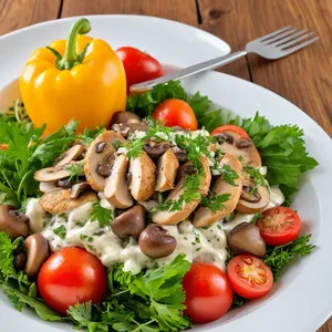 Салат "Грибная симфония" с курицей и шампиньонами