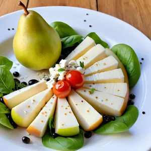 Салат Капрезе с грушей и горгонзолой