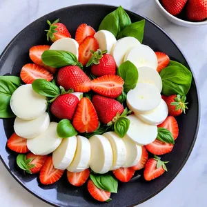 Салат Капрезе с клубникой и бальзамиком