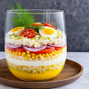 Салат "Мимоза" с крабовыми палочками и кукурузой