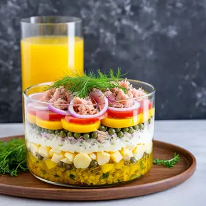 Салат "Мимоза" с тунцом и каперсами