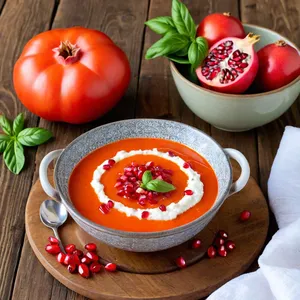 Сальморехо с гранатом и козьим сыром