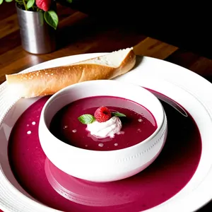 Сальморехо с малиной и козьим сыром