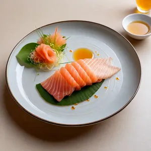 Сашими из морского языка с имбирно-медовым соусом