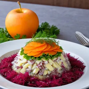 Сельдь под шубой с яблоком и свеклой