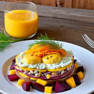 Сельдь под шубой с манго и кедровыми орешками