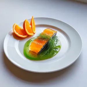 Сельдь с мандариновым желе и укропным кремом