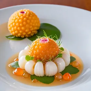 Севиче из морского ежа с личи и васаби