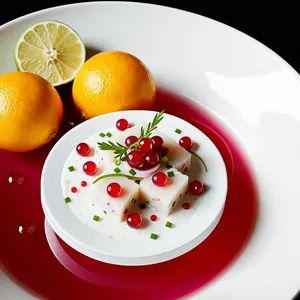 Севиче из морского языка с гранатом и кинзой