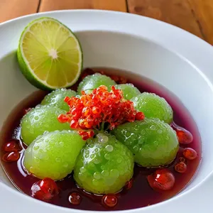 Севиче из морского винограда с лаймом и чили