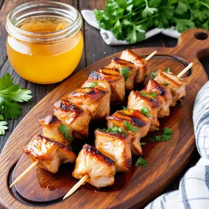 Шашлык из курицы с медом и имбирем