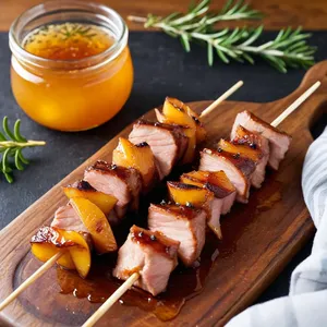 Шашлык из свинины с айвой и медом
