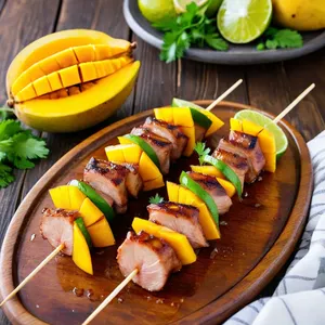 Шашлык из свинины с манго и лаймом