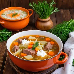 Щи с бараниной и розмарином