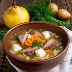 Щи с уткой и грушей