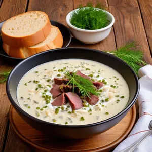 Солянка с копчёной говядиной и хреном