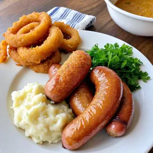 Сосиски с хрустящей луковой корочкой
