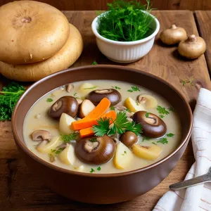Суп с грибами и картофелем