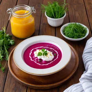 Свекольник с козьим сыром и медом