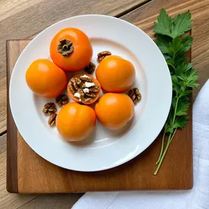 Сырные бутоны с хурмой и грецким орехом