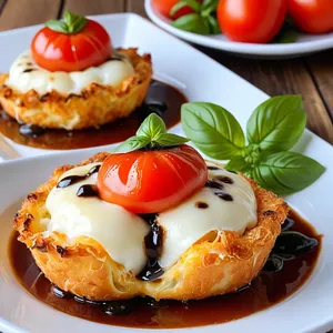 Сырные гнезда с моцареллой и томатами