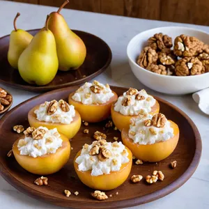 Сырные корзинки с грушей и грецким орехом