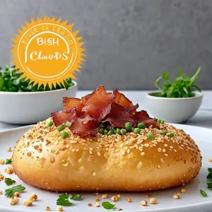 Сырные облака с беконом и кунжутом