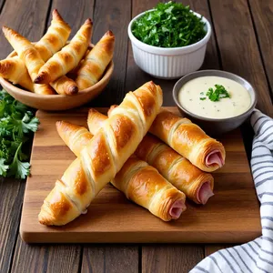 Сырные палочки с ветчиной