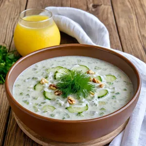 Таратор с огурцом и лимонной цедрой