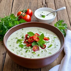 Таратор с огурцом и вялеными томатами