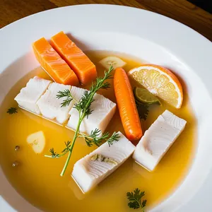 Уха из налима с фейхоа и мятой