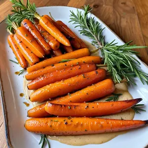 Запечённая морковь с горчичным мёдом и розмарином