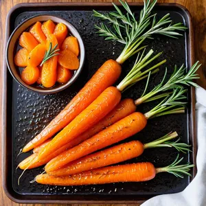 Запечённая морковь с кленовым сиропом и розмарином