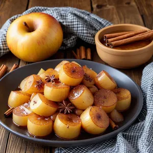 Запечённая репа с яблоками и корицей
