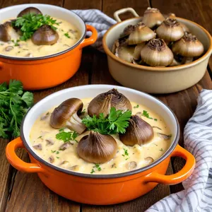 Жюльен с грибами и артишоками в сливочном соусе