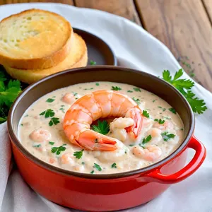 Жюльен с креветками и сливочным соусом